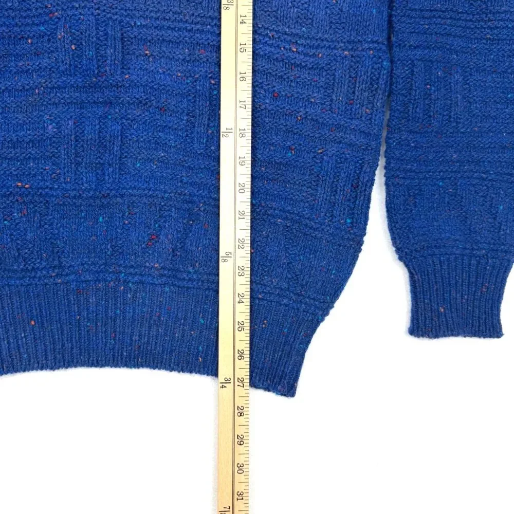 Vtg 70s Pendleton Wool Sweater Mens Large Blue Speckled Crewneck USA Made